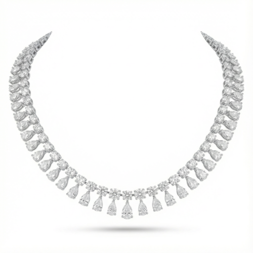 عقدالماس ذهب ابيض عيار21