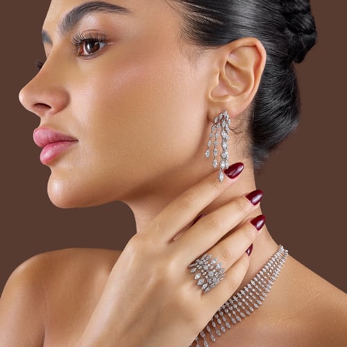 خاتم الماس ذهب ابيض عيار18