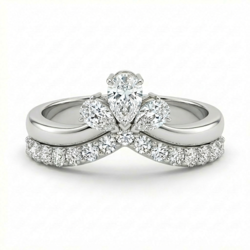 خاتم الماس ذهب ابيض عيار18