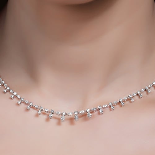 عقد ذهب ابيض والماس