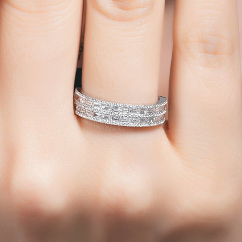 خاتم ذهب ابيض والماس