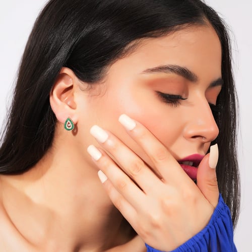 حلق ذهب روز قولد والماس