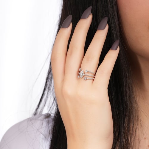 خاتم ذهب أبيض والماس