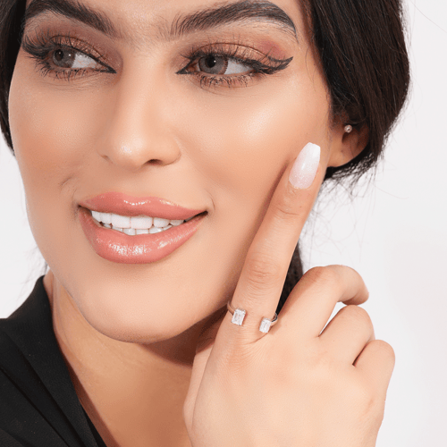 خاتم ذهب ابيض والماس