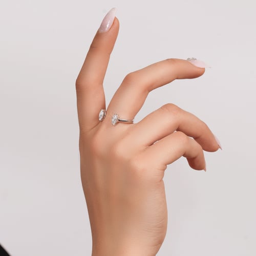 خاتم ذهب ابيض والماس