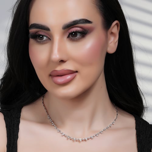 عقد ذهب ابيض والماس