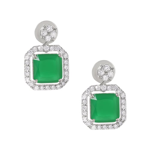 حلق ذهب ابيض والماس