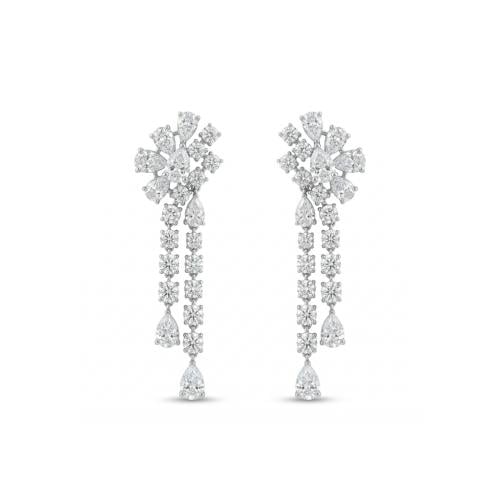 حلق الماس ذهب ابيض عيار18