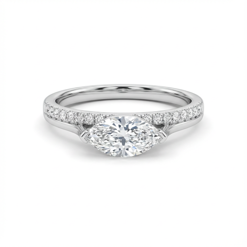 خاتم توينز الماس ذهب ابيض عيار18