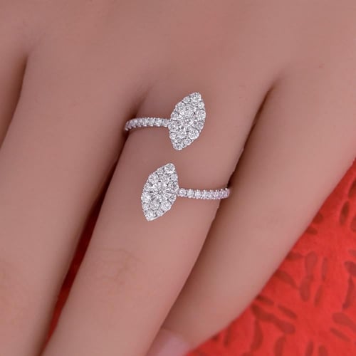 خاتم ذهب ابيض والماس