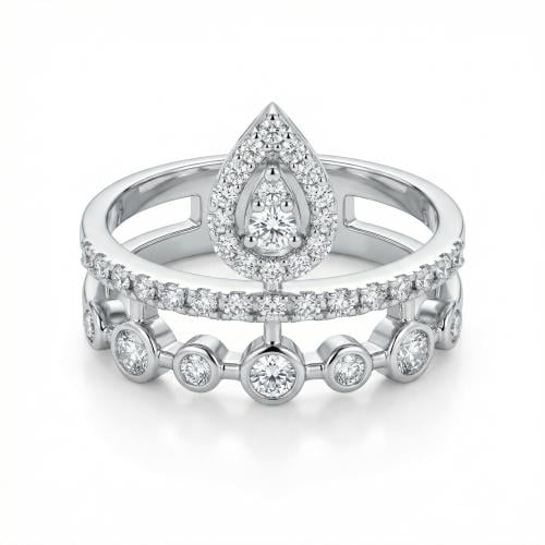 خاتم ذهب ابيض والماس