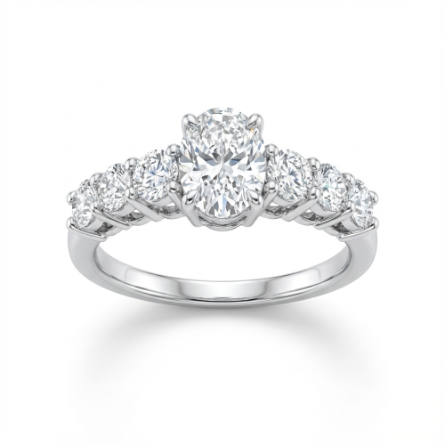 خاتم الماس ذهب ابيض عيار18