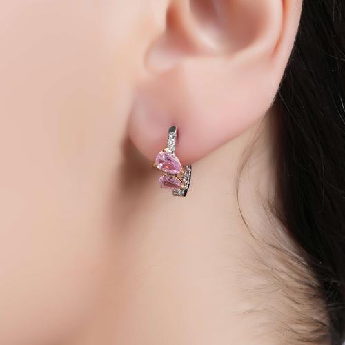 حلق ذهب ابيض والماس