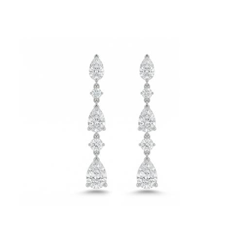 حلق الماس ذهب ابيض عيار18