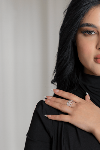 خاتم ذهب ابيض و الماس