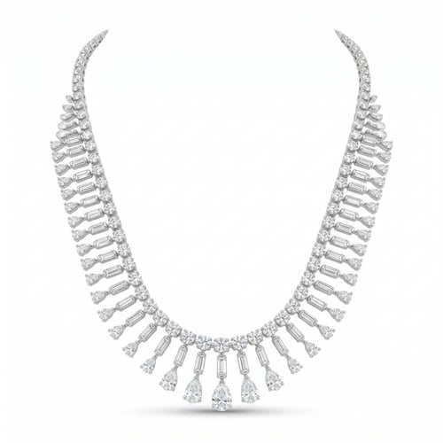 طقم ذهب ابيض والماس عيار18