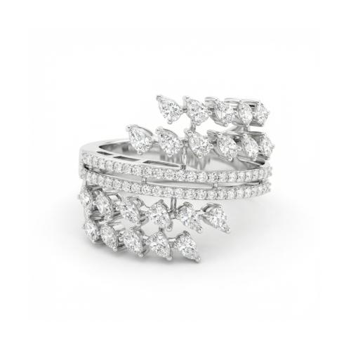 خاتم الماس ذهب ابيض عيار18