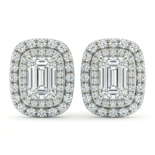 حلق ذهب ابيض والماس