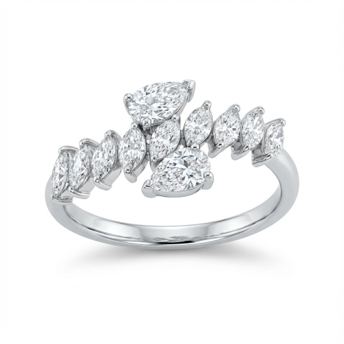 خاتم الماس ذهب ابيض عيار18