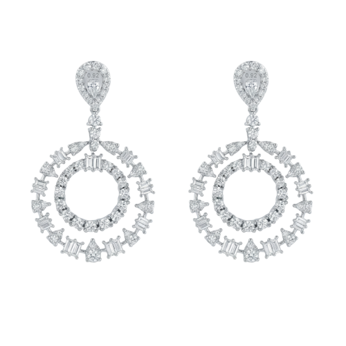 حلق الماس ذهب ابيض عيار18