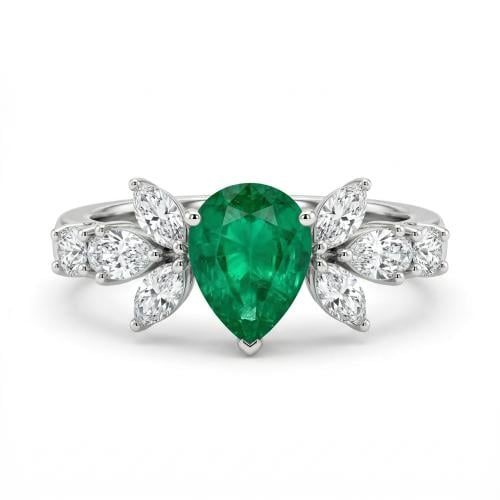 خاتم الماس ذهب ابيض عيار18