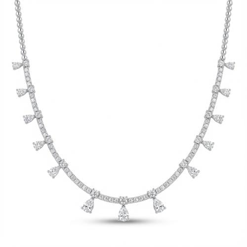 عقد ذهب ابيض والماس