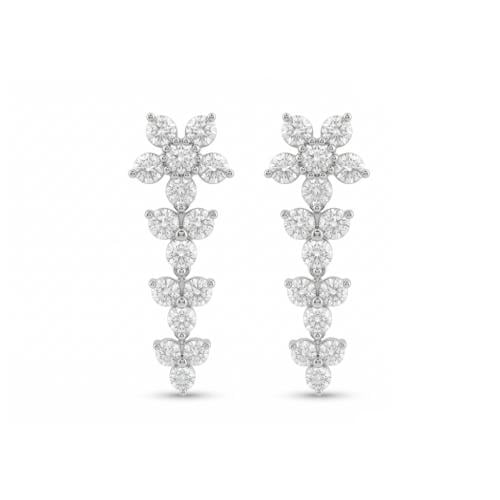 حلق الماس ذهب ابيض عيار18