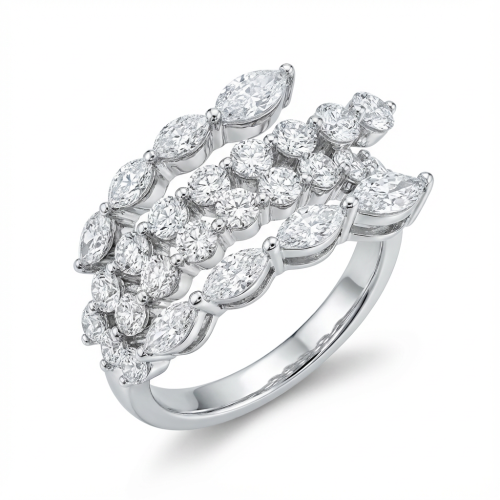 خاتم الماس ذهب ابيض عيار18