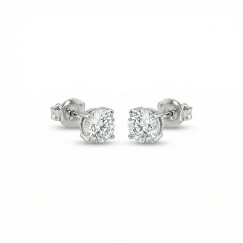 حلق الماس ذهب ابيض عيار18