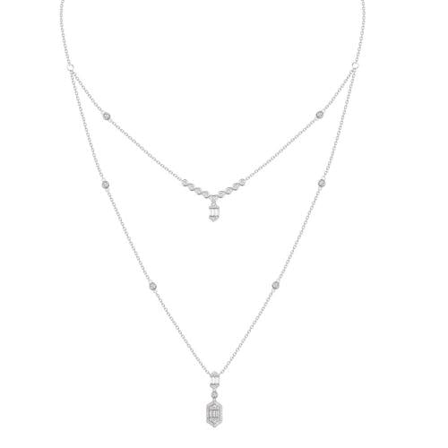 عقد ذهب ابيض والماس