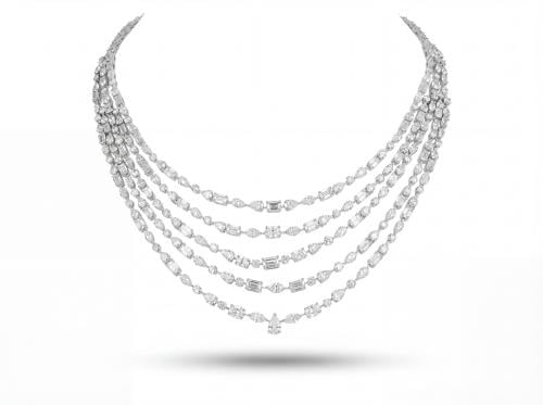 عقد سلوتيرات ذهب ابيض والماس