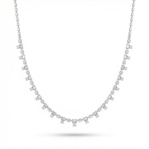 عقد ذهب ابيض والماس