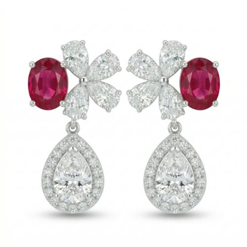 حلق ذهب ابيض والماس