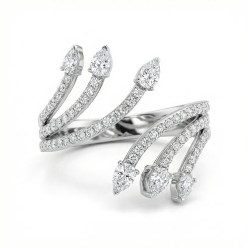 خاتم الماس ذهب ابيض عيار18