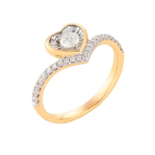 خاتم الماس ذهب اصفر عيار 18