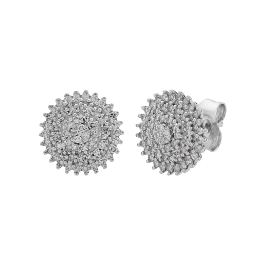 حلق الماس ذهب ابيض عيار18