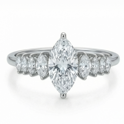 خاتم الماس ذهب ابيض عيار18