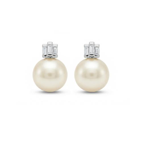 حلق الماس ذهب ابيض عيار18