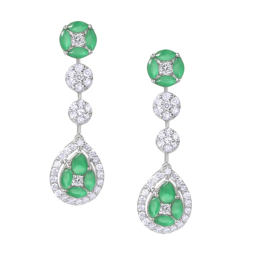 حلق ذهب ابيض والماس