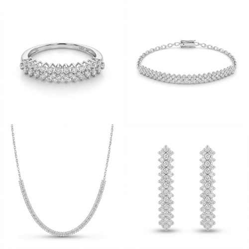 طقم الماس ذهب ابيض عيار18