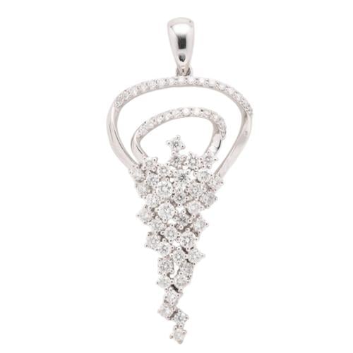 عقد ذهب أبيض والماس عيار18