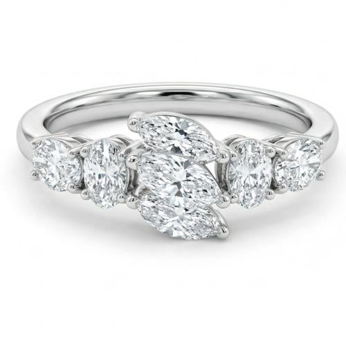 خاتم الماس ذهب ابيض عيار18