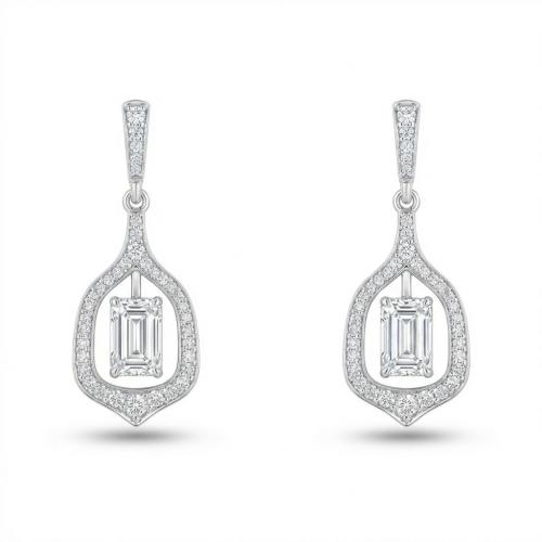 حلق الماس ذهب ابيض