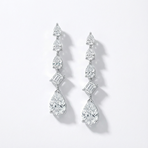 حلق الماس ذهب ابيض عيار18