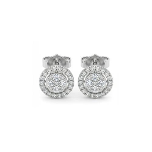 حلق الماس ذهب ابيض عيار18