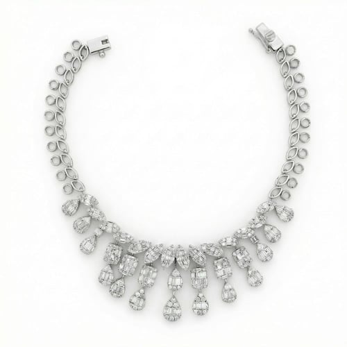 طقم ذهب ابيض والماس عيار18