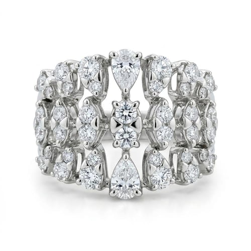 طقم ذهب ابيض والماس عيار18