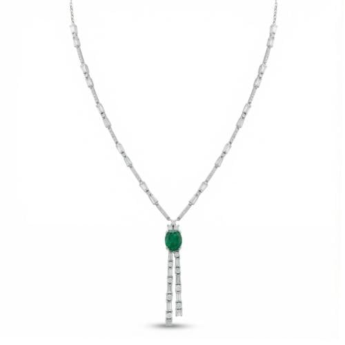 عقد الماس ذهب ابيض عيار18