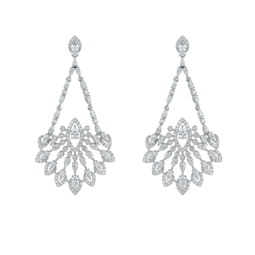 حلق الماس ذهب ابيض عيار18