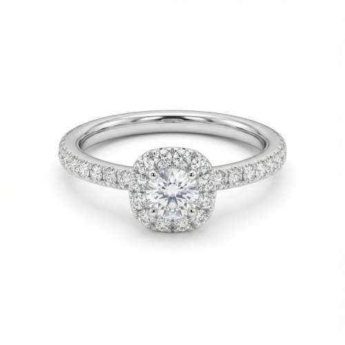 خاتم الماس ذهب ابيض عيار18